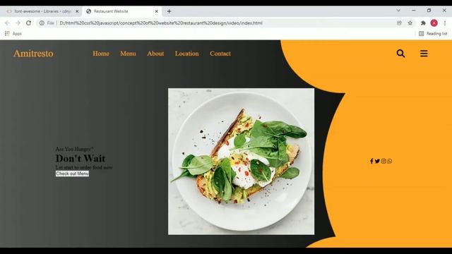 ?Restaurant website design ?html css & Javascript