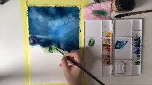 Акварель для начинающих. Пейзаж акварелью. Видео урок.