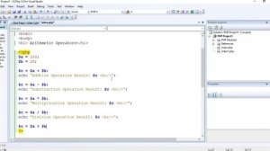 PHP Programming | Web application | PHP Program 10 | Arithmetic Operators