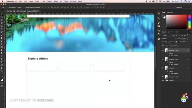 UI UX Design Tutorial in Photoshop cc | 2018 | Airbnb Website Design Tutorial