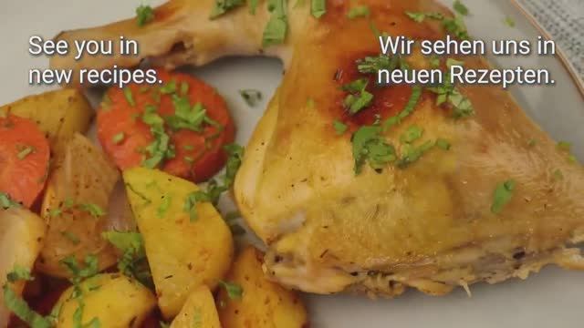 Рецепт целой курочки по Итальянски в духовке с овощами!