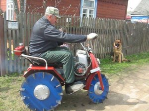 Трицикл с/х назначения из самодельного мотоблока советской школы