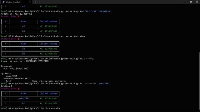 Contact Book Application using Rich, Typer and TinyDB | Python Project | Project Demo смотреть онлайн