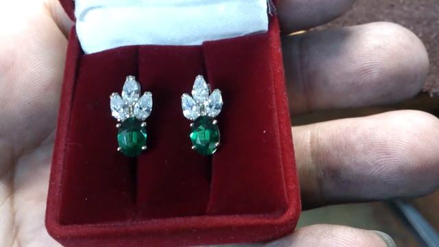 Серьги белое золото