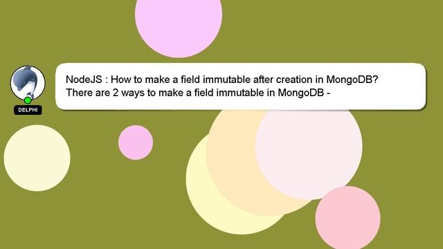 NodeJS : How to make a field immutable after creation in MongoDB?