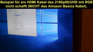 AmazonBasics HDMI 2.0 Kabel 0,9m - Test UHD 2160p 60hz 8bit RGB & 10bit, 12bit YCbCr 4:2:2 HDR