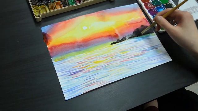 Рисунок Морской берег для расслабления | рисование за 5 минут