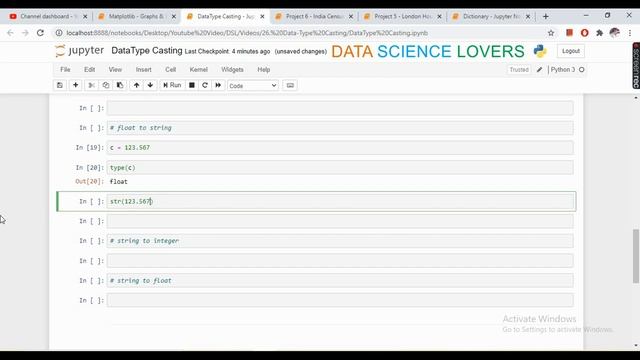Basic Python Tutorial - 8 ... DataType Conversion (Casting) in Python || Example | Integer-Float
