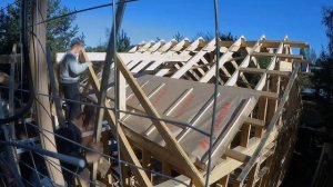 #12. Проект 3в1. Фронтоны. Контр обрешетка. Временная кровля на зиму.