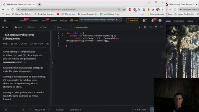 LeetCode 1332. Remove Palindromic Subsequences Solution Explained - Java смотреть онлайн