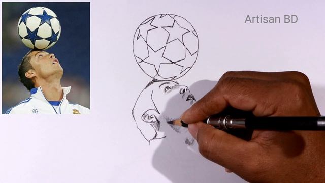Draw of Sketches Cristiano Ronaldo || Ronaldo drawing || Draw Cr7 football player from Portugal смотреть онлайн