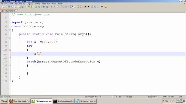 Array Index Out Of Bounds Exception In Java Tamil смотреть онлайн
