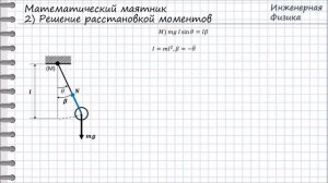 Решение математического маятника. Маятник в лифте, а также в свободном падении.