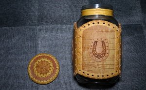 Как задекорировать берестой 3 л стеклянную банку.