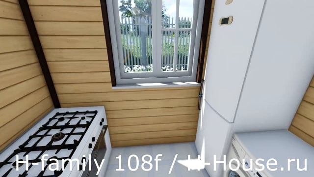 Каркасный семейный дом в стиле фахверк H-house 108f. Кровля Шале. смотреть онлайн