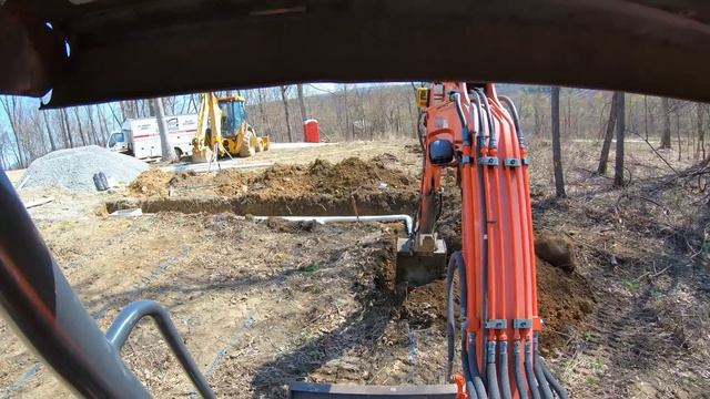 NEW Septic System Install with distribution D-box stone & pipe conventional Leach field on homestea