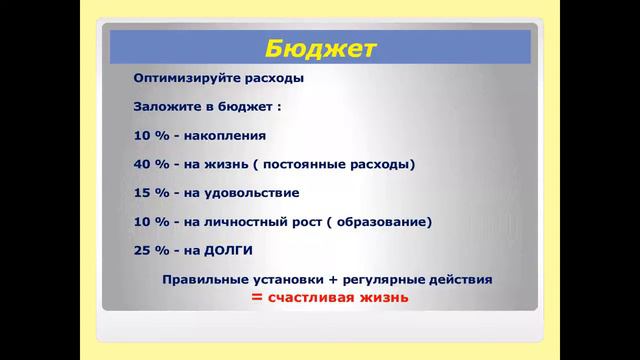 Вебинар "Вся правда о личных финансах. Возьми деньги под контроль" смотреть онлайн