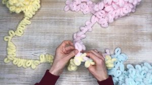 Трехцветный плед из Alize Puffy без отрыва нити! Легкий способ!