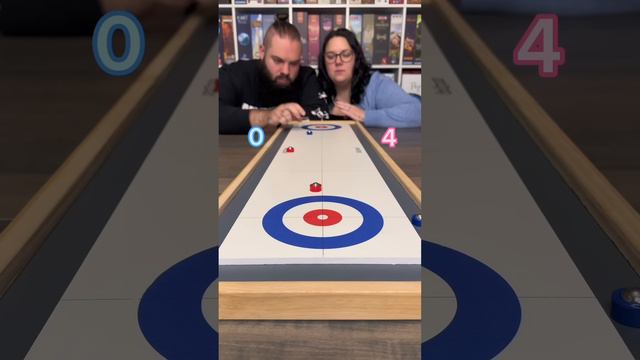 This May Be The Most Surprising Loss Yet! Play Tabletop Curling With Us! #boardgame #couple