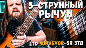 Необычно КРУТОЙ и рычащий доступный 5-струнный БАС ESP LTD SURVEYOR-5R 3TB | LEOS HELLSCREAM VLOG