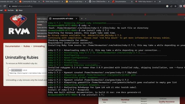 Uninstall Ruby Version from RVM | uninstall ruby version #rubyonrails