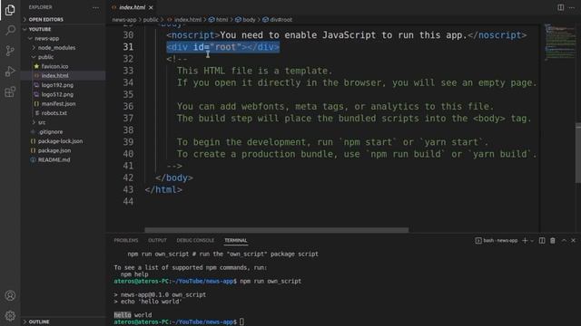 Установка React, обзор структуры проекта (+установка axios) смотреть онлайн