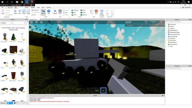 ROBLOX STUDIO (Destroyable environment,Tank Control,Equipment,...) (CZ) Part 4 смотреть онлайн