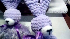 Зайчата ко дню Св.Николая - велюр - вязание крючком