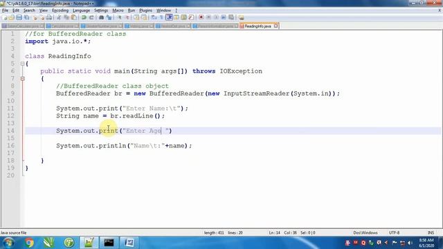 Java Introduction   Part 4  Reading Data by Buffered Reader Class in java programming