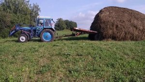Погрузка сена на стоговоз СП - 60