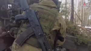 Боевая работа расчетов артиллерийских установок 2А65 «Мста-Б»