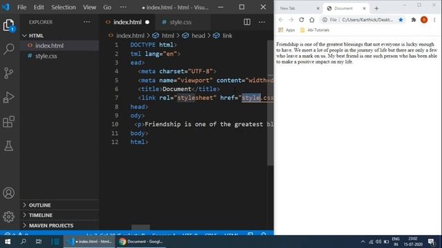 06. DEMO - Adding CSS to a HTML File