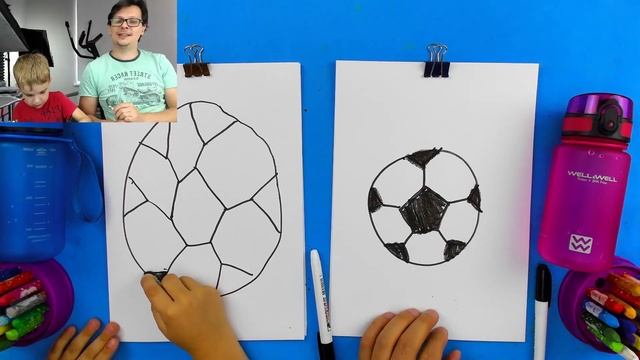 Как нарисовать ФУТБОЛ мяч / Рисуем Спорт смотреть онлайн