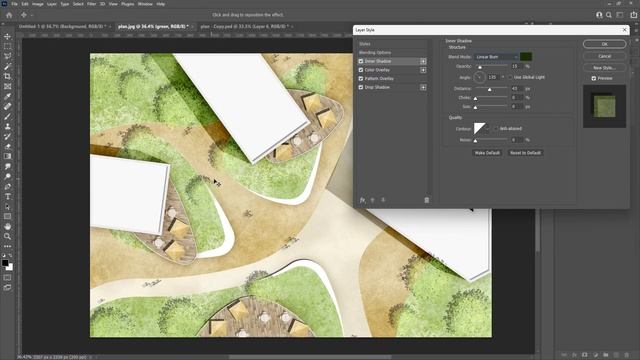 Watercolor Photoshop Tree Brush and Layer Style | For Landscape Site Plan Rendering смотреть онлайн