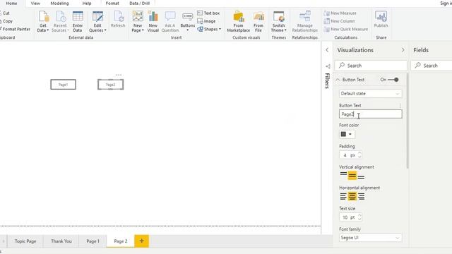 Power Bi Page Navigation Feature