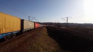 Легендарный! Электровоз 2ЭС5К-005 "Ермак" с валютным поездом.