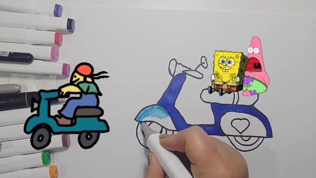 How to draw scooter vespa, Как нарисовать самокат веспу, Bolalar uchun skuterlarni vespa qanday chi смотреть онлайн