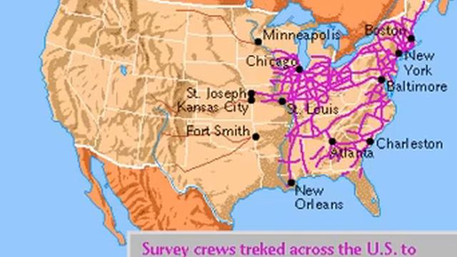 U.S. Railroad History Map 1830 - 1990s смотреть онлайн