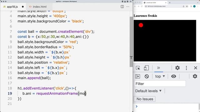 JavaScript How to Create a Bouncing Ball Animation with Vanilla JavaScript and moving Page elements