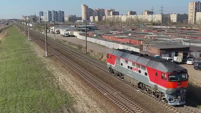 Тепловоз ТЭП70-0263, перегон Санкт-Петербург-Витебский-Товарный - Шушары