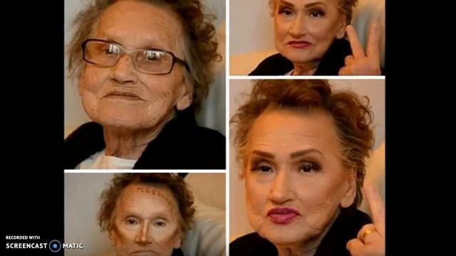80 летняя бабушка попросила сделать ей макияж. До и После.