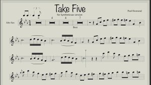 Paul Desmond - Take Five (Backing track & sheet music for saxophone Alto) Preview