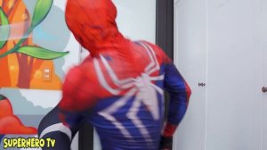 What If ALL COLOR SPIDER-MAN In 1 House? God Loki Kill Giant Monster Rescue Spider-Man(Funny Action