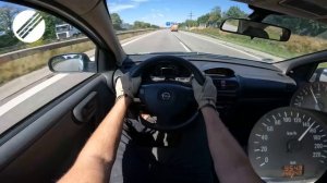 2001 OPEL CORSA C 1.0 TOP SPEED DRIVE ON GERMAN AUTOBAHN ?