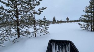 Толкач на жесткой сцепке/ тест по глубокому снегу/ мотособака тонет