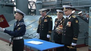 Церемония принятия присяги курсантами Военно-морского института    на крейсере «Аврора»