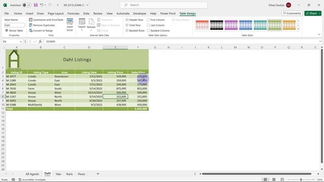 Tutorial of Module 6: End of Module Project 2 | New Perspectives Excel 2019