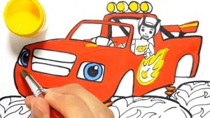 How to draw BLAZE and the Monster Machines Drawing and Coloring for Kids | Learn Colors | Tim Tim T