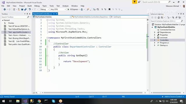 Learn ASP.Net Core 2.0 MVC From Scratch (Part 2 of 18)