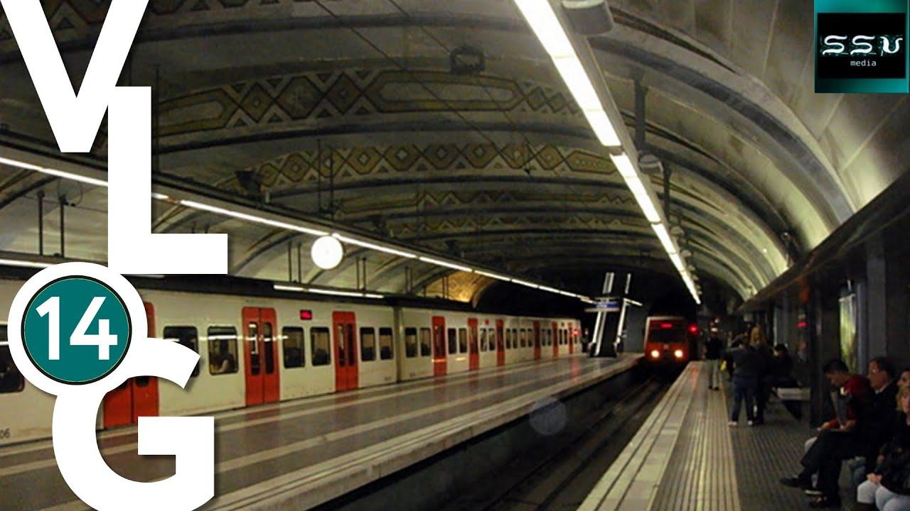 Ночное метро Барселоны, парк над железной дорогой, вид из кабины, трамвай SsVMedia Vlog 14 смотреть онлайн